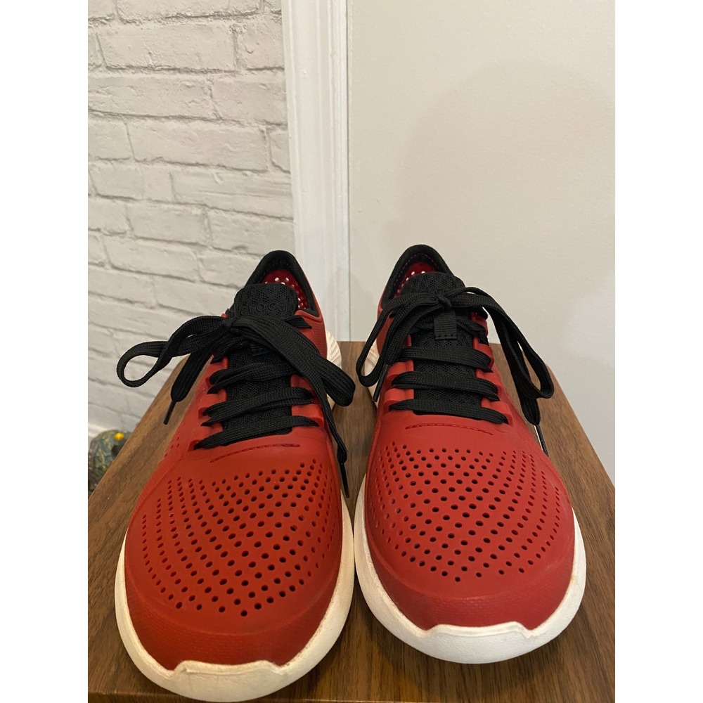 Crocs Literide Pacer Men 8 Red Sneakers 204967 Lightweight Comfort Casual Shoes